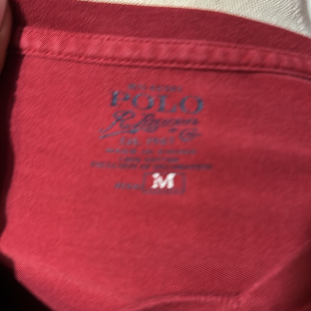 Polo Ralph Lauren Red Medium Long Sleeve V Neck Top - Picture 4 of 4